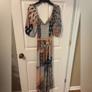 Bila Multicolor Patchwork Maxi Dress